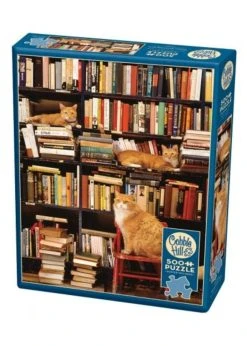 Cobble Hill Gotham Bookstore Cats - 500 Piece Puzzle