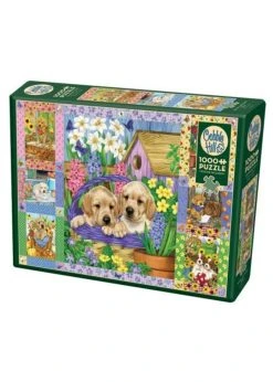 Cobble Hill Puppies And Posies Quilt - 1000 Piece Puzzle