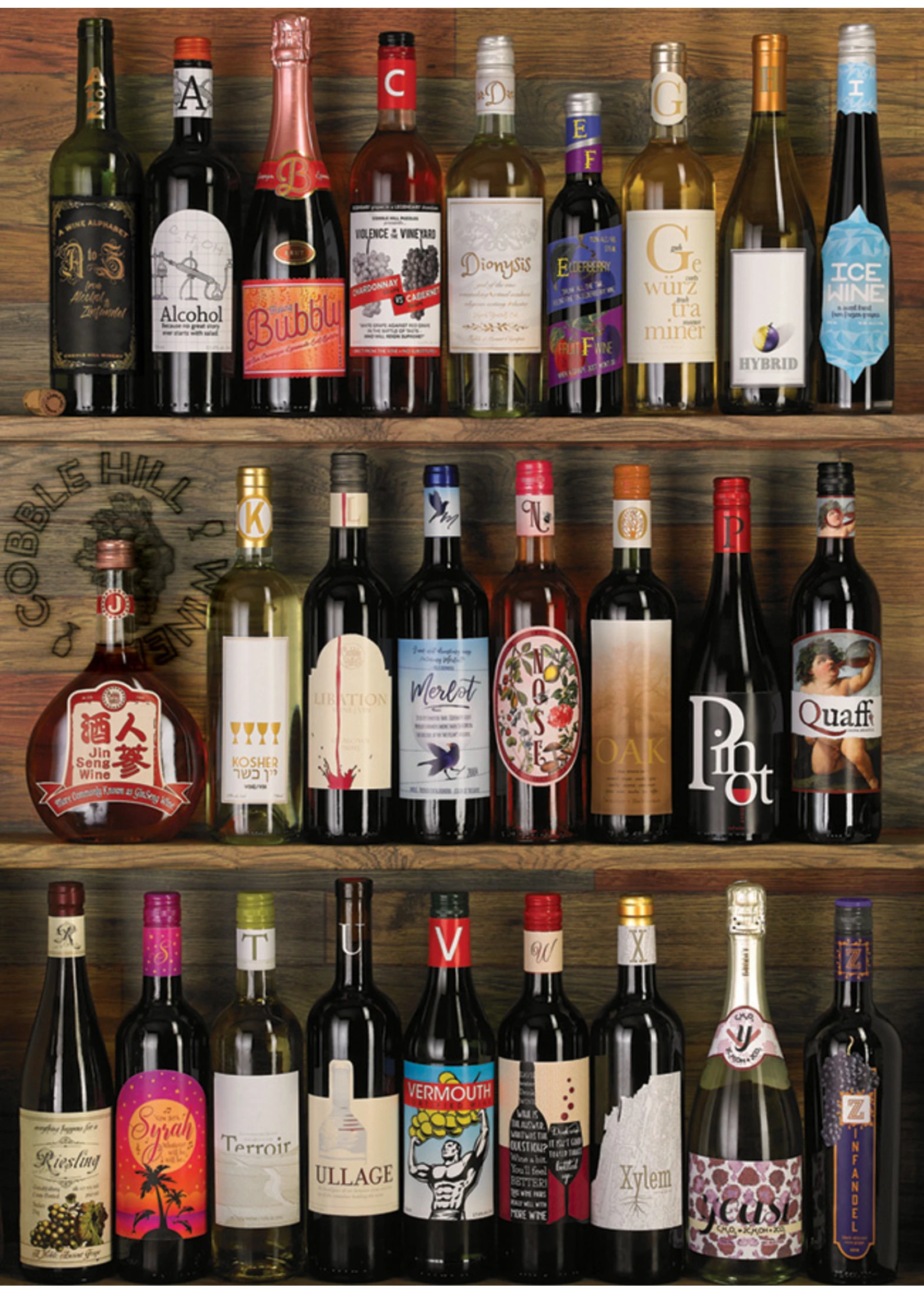 Cobble Hill Wine Alphabet - 1000 Piece Puzzle - Image 2