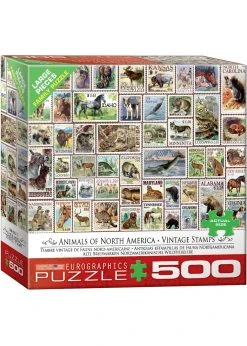 Eurographics North American Wildlife Vintage Stamps - 500 Piece Puzzle