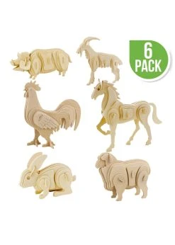Hands Craft 3D Wooden Puzzle 6ct - Farm