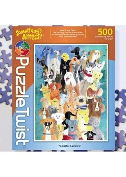 Puzzle Twist Colorful Canines - 500 Piece Puzzle